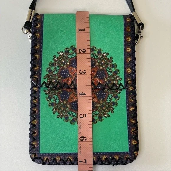 NEW Nasturtium Art of Living Kaleidoscope Vegan Leather Crossbody Phone Bag - Picture 8 of 10
